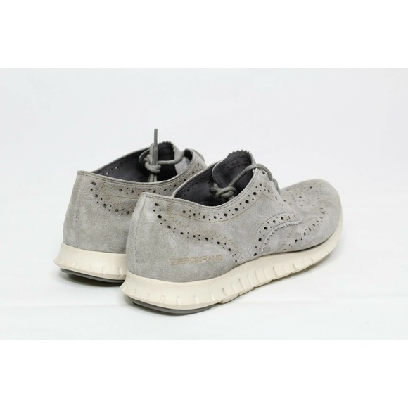 Cole Haan ZeroGrand Shoes Gray Suede Wingtip Oxford Sneakers Woman's Size 9 - Picture 4 of 8